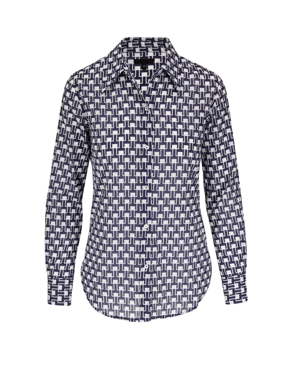 Nili Lotan Navy & White Geometric Button-Down Shirt - 80% OFF MSRP!!!